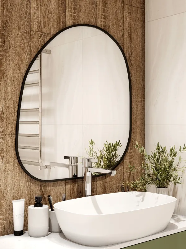 Зеркало навесное Z-14 74х79 см c черной рамкой