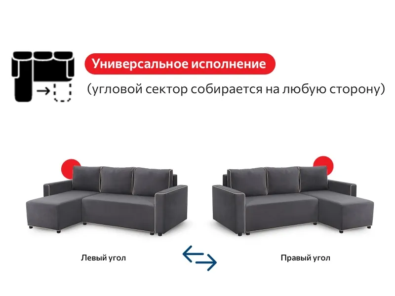 Диван-кровать угловой "Некст" СТАНДАРТ Вариант 2