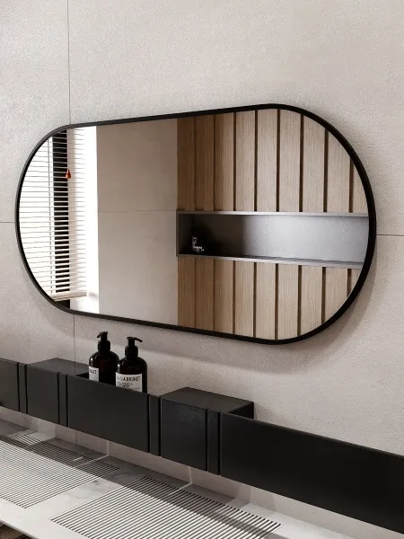 Зеркало навесное Z-16 110х50 см с черной рамкой без подсветки