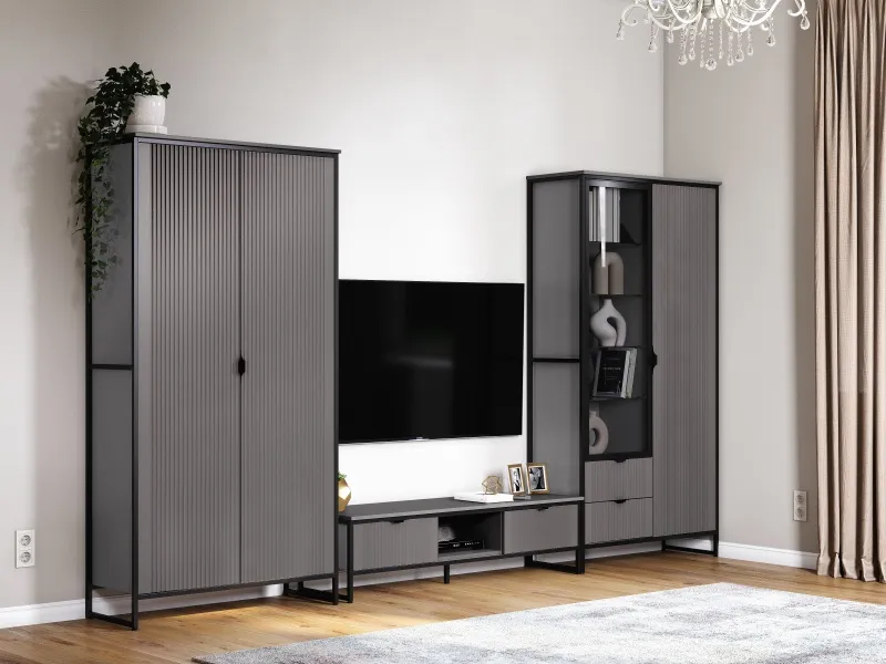 Модульная гостиная "Нора" композиция #1 Графит